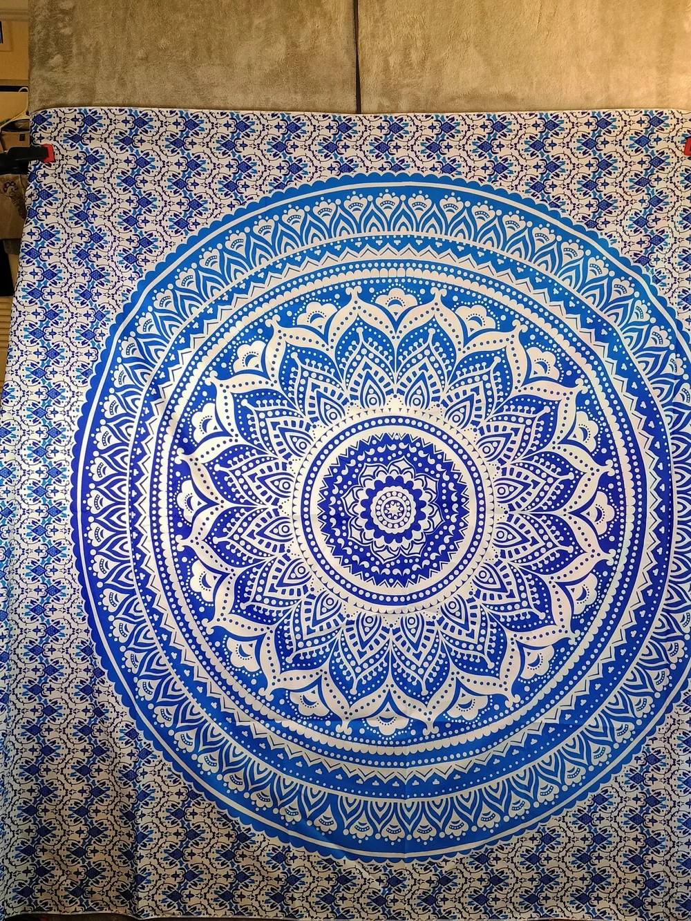 Blue Mandala Wall Tapestry - Decorative Home Wall Decor 72x56